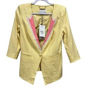 Vero Moda Classic Sasha 3/4 sleeve crop ColorBlock blazer jacket size small